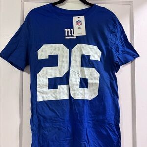 NFL New York Giants Blue Graphic T-Shirt Jersey Saquon Barkley